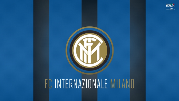 FC Internazionale Milano logo on blue striped background