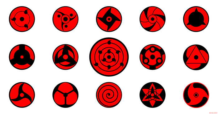 Naruto Sharingan Symbols Collection