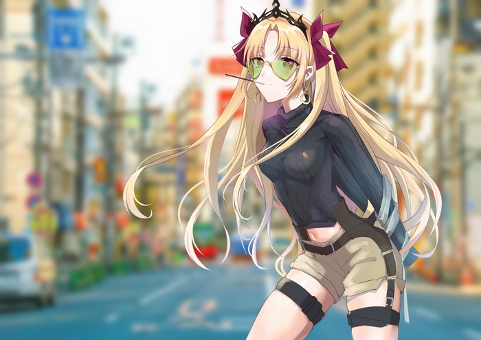 Ereshkigal from Fate/Grand Order wearing sunglasses