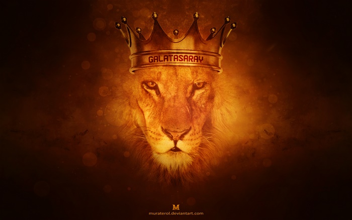Lion wearing a crown with Galatasaray text