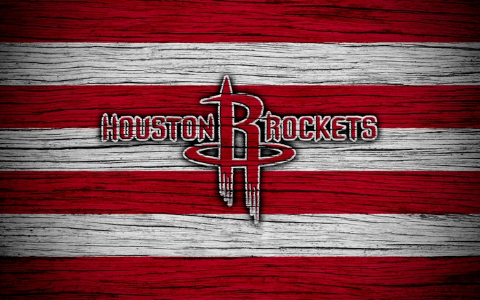 Houston Rockets Logo on Red and White Stripes