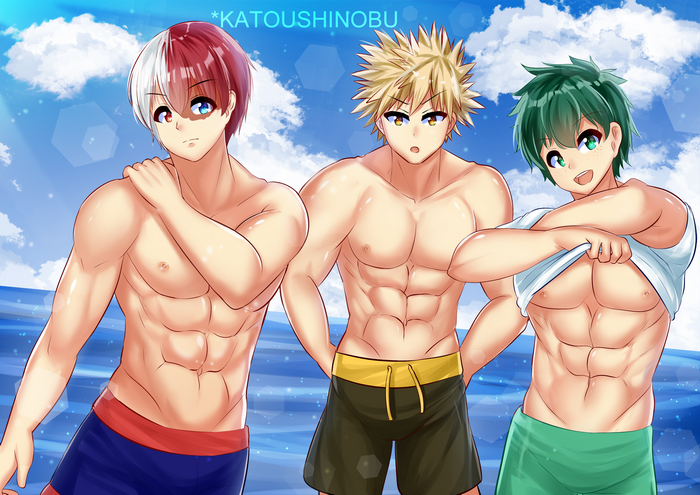 My Hero Academia Trio at the Beach