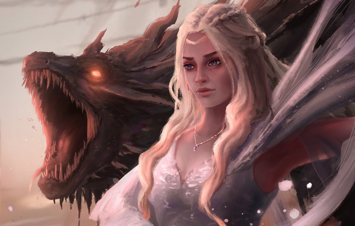 Daenerys Targaryen and Dragon from Game of Thrones