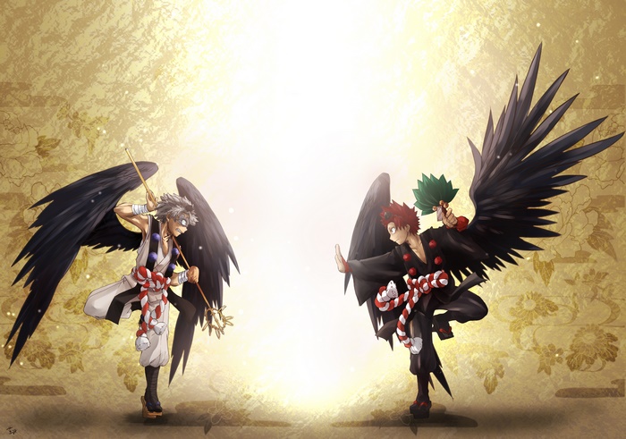 Eijiro Kirishima and Tetsutetsu Tetsutetsu Facing Off