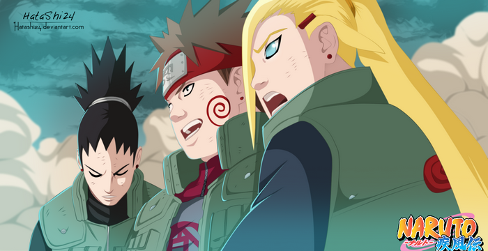 Shikamaru, Ino, and Choji from Naruto Shippuden