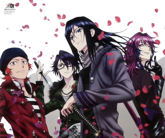 K Project: Kuroh Yatogami, Misaki Yata, Reisi Munakata, Yukari Mishakuji