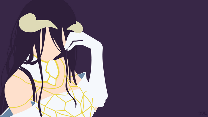 Albedo from Overlord minimalist illustration