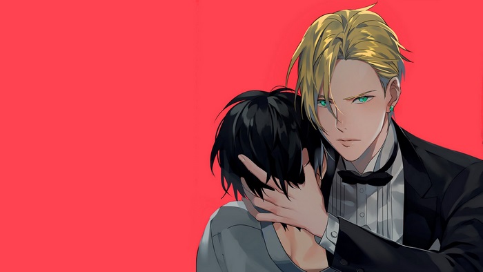Ash Lynx and Eiji Okumura Embrace