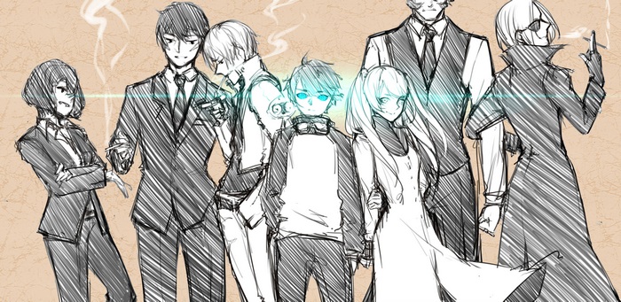 Blood Blockade Battlefront characters in sketch style