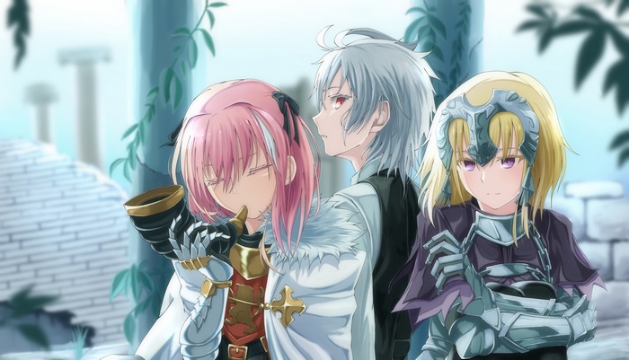 Sieg, Astolfo, and Jeanne d'Arc from Fate Series