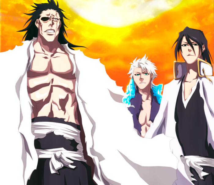 Bleach Trio: Kenpachi Zaraki, Tōshirō Hitsugaya, Byakuya Kuchiki
