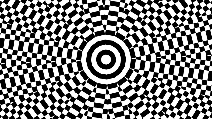 Checkerboard pattern with concentric circles