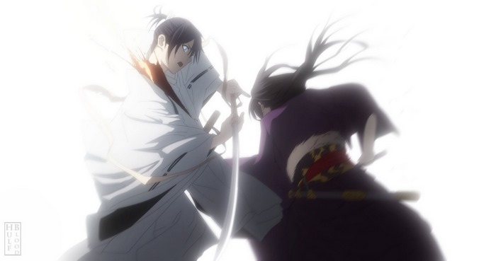 Yato and Takemikazuchi from Noragami fighting