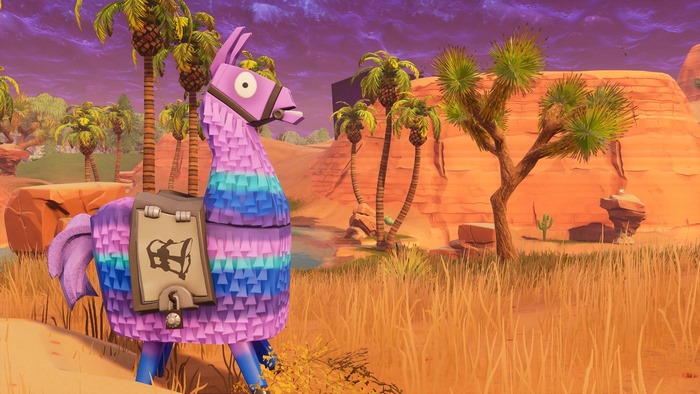 Fortnite Llama in a Desert Landscape