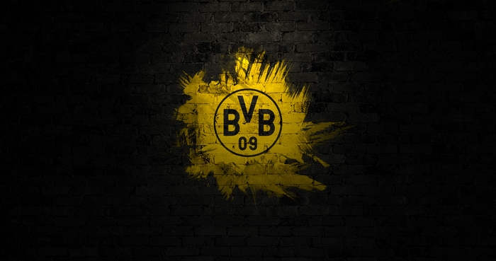 Borussia Dortmund BVB 09 logo on brick wall