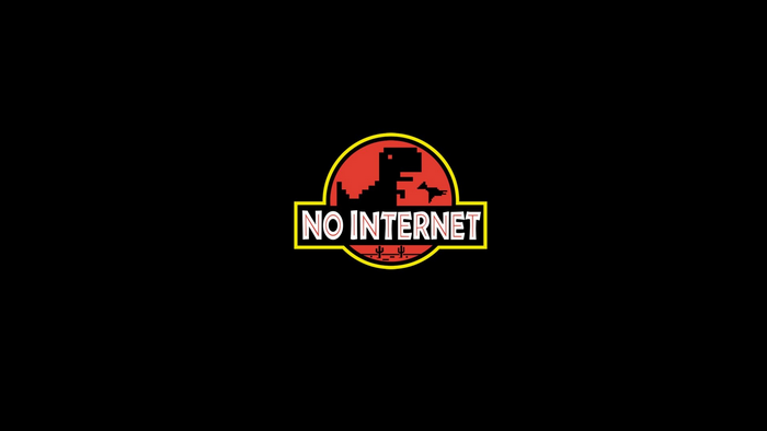 No Internet Jurassic Park Logo