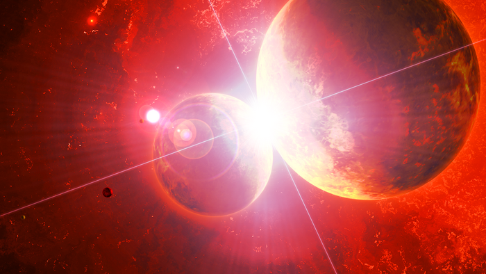 Planetary Collision in Red Space