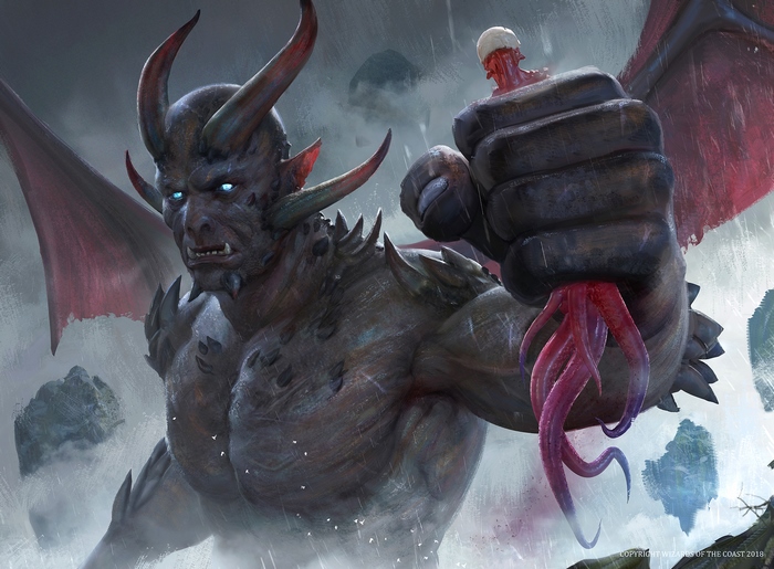 Fierce Horned Demon Giant with Tentacle Weapon