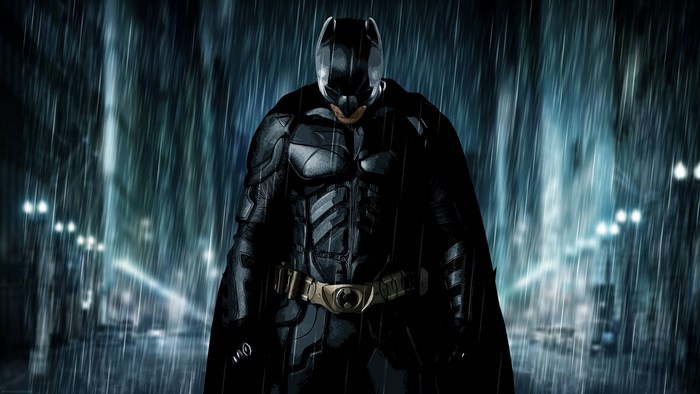 Batman in the rain