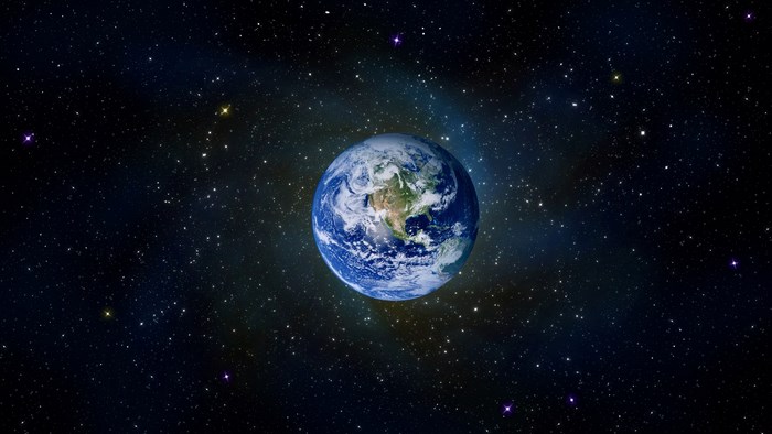 Earth in Space with Stars