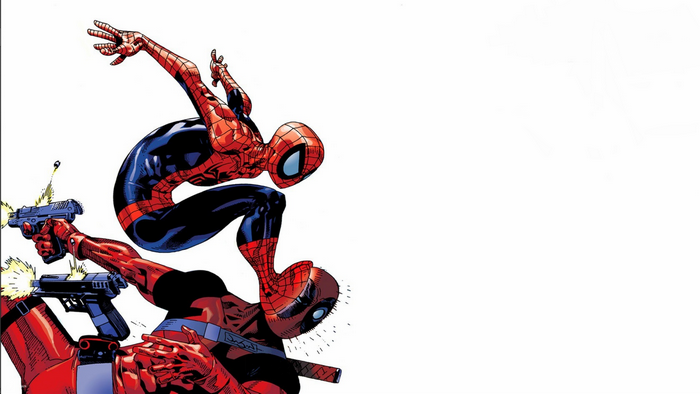 Spider-Man and Deadpool with Guns