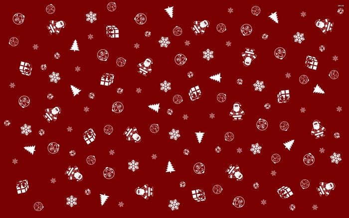 Christmas Pattern with Santa, Trees, Gifts, and Snowflakes