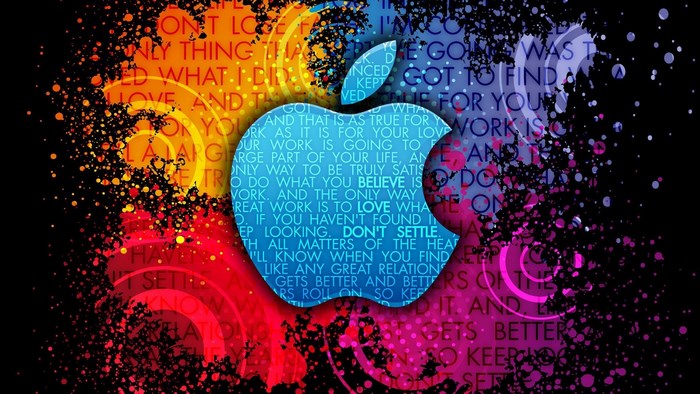 Apple logo with colorful abstract design