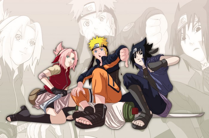 Naruto, Sakura, and Sasuke from Naruto