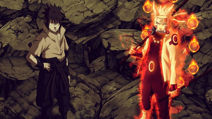Naruto and Sasuke Intense Battle Scene