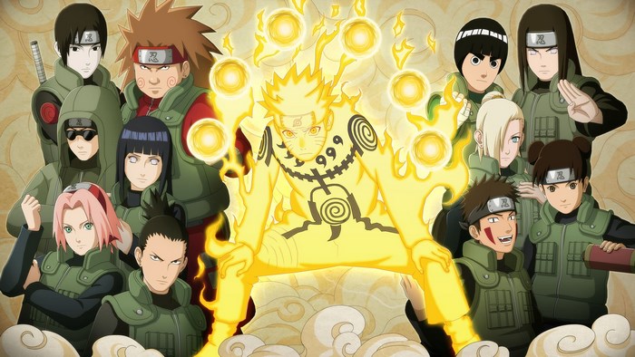 Naruto and Team 7 in Sage of Six Paths Mode