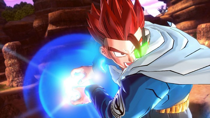 Character from Dragon Ball Z charging energy