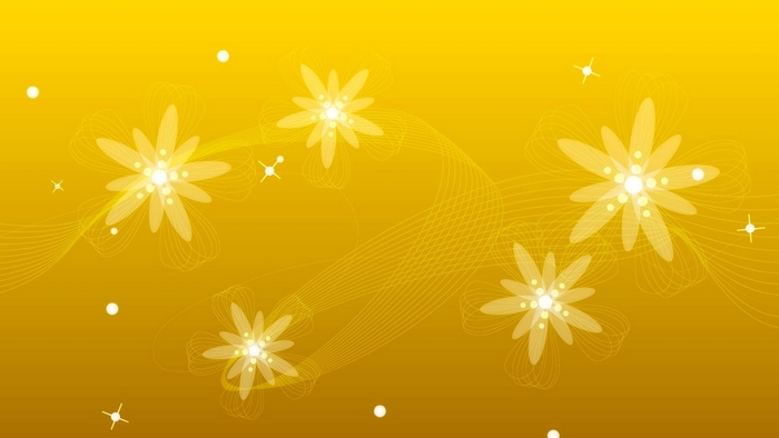 Yellow abstract floral background with waves