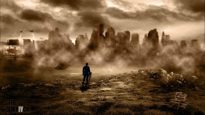 Survivor in a post-apocalyptic city