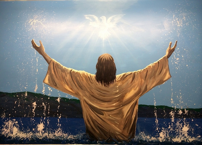 Jesus Christ baptism with Holy Spirit dove