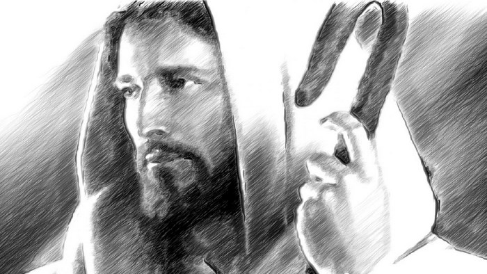 Jesus with a hood