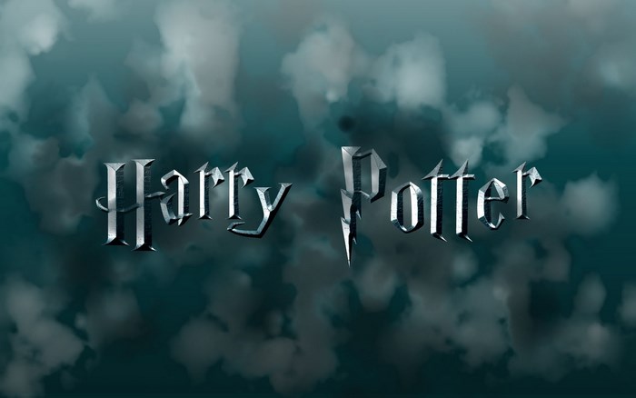 Harry Potter logo with clouds
