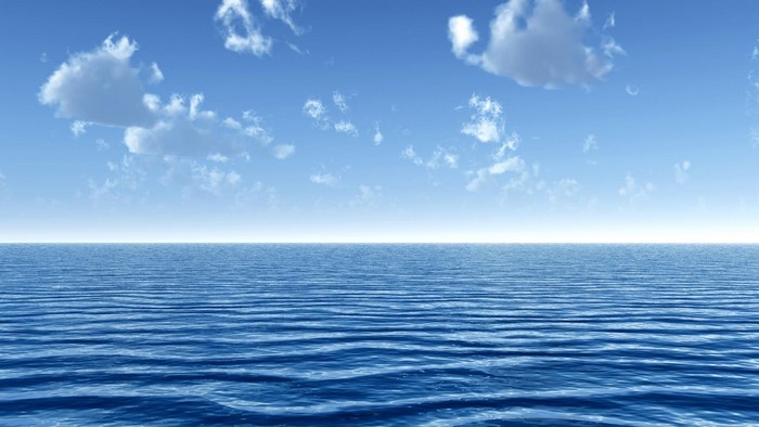 Ocean and Sky with Clouds