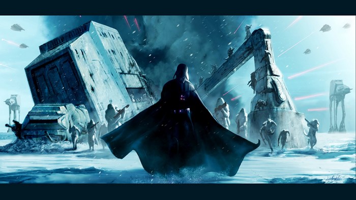 Darth Vader and Stormtroopers on Hoth