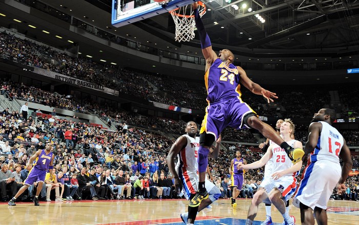 Kobe Bryant dunking a basketball