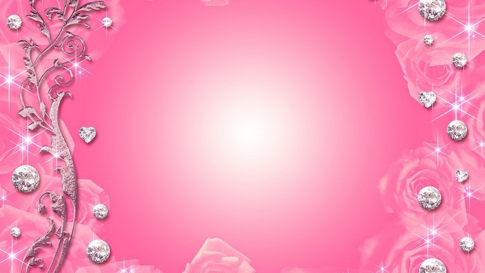 Pink Roses and Diamonds Decorative Border