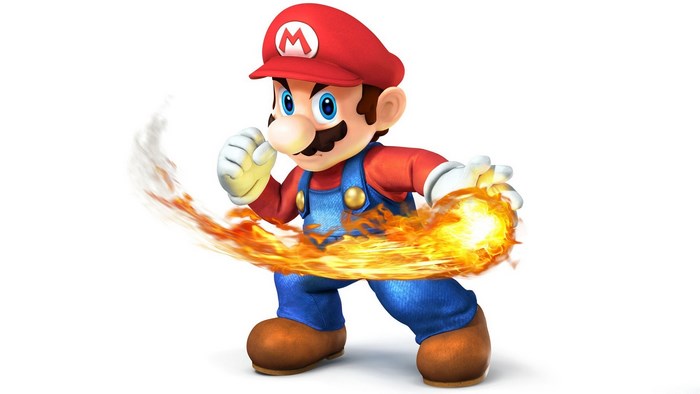 Mario from Super Mario with fire attack