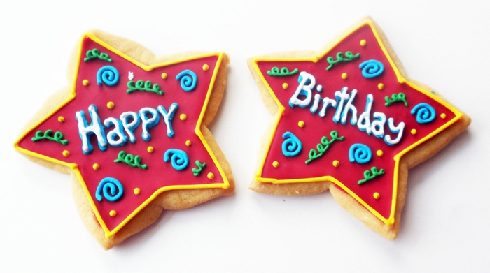 Happy Birthday Star Cookies