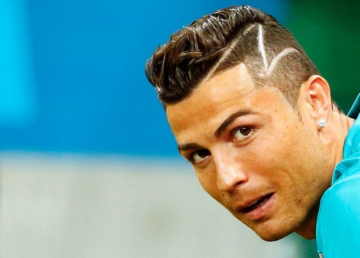 Cristiano Ronaldo with a unique haircut