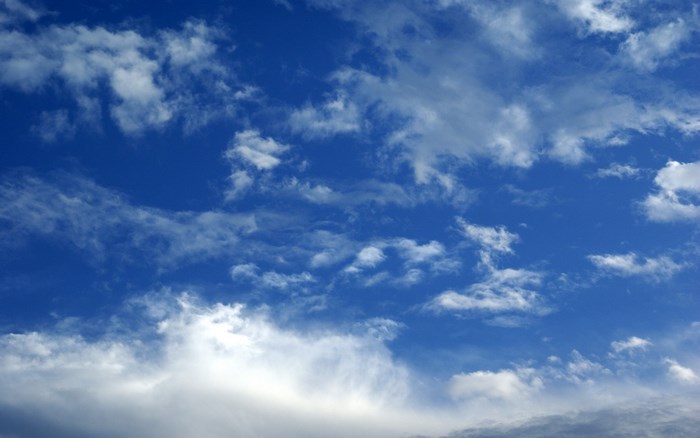 Blue sky with scattered clouds