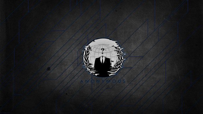 Anonymous logo with glitch effect