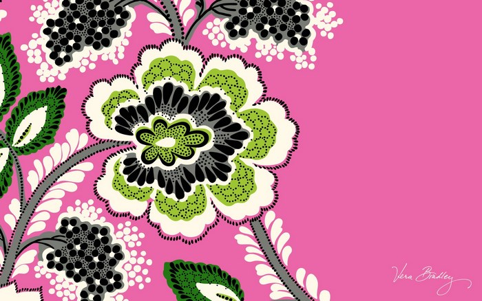 Vera Bradley floral pattern on pink background