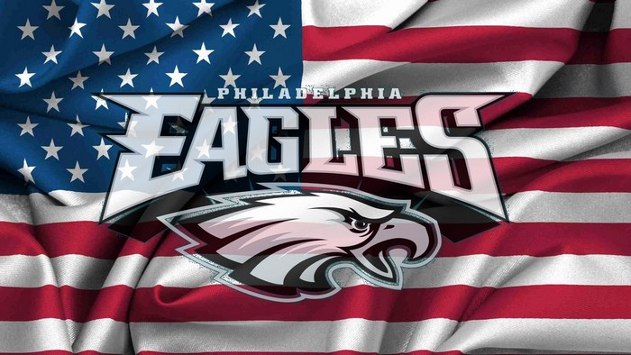 Philadelphia Eagles Logo on American Flag