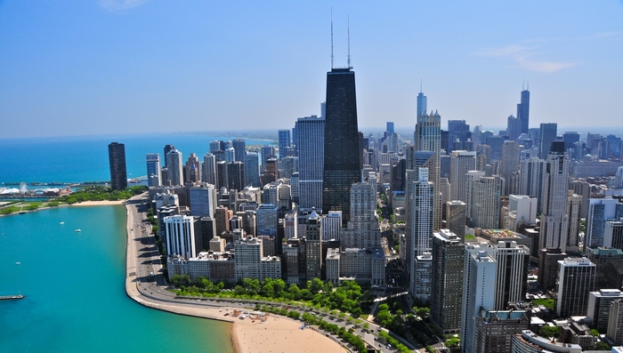 Chicago Skyline and Lake Michigan