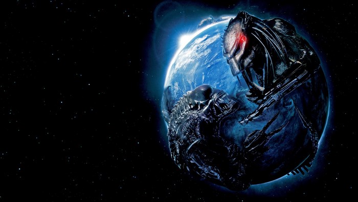 Predator and Alien fighting on Earth