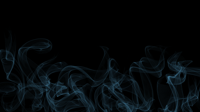 Blue smoke wisps on black background